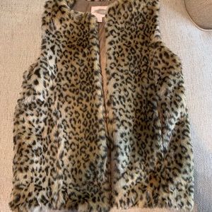 Forever 21 Faux fur leopard vest